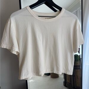 Unpublished Cotton Cropped Oversized Tee White XS/S Made in USA